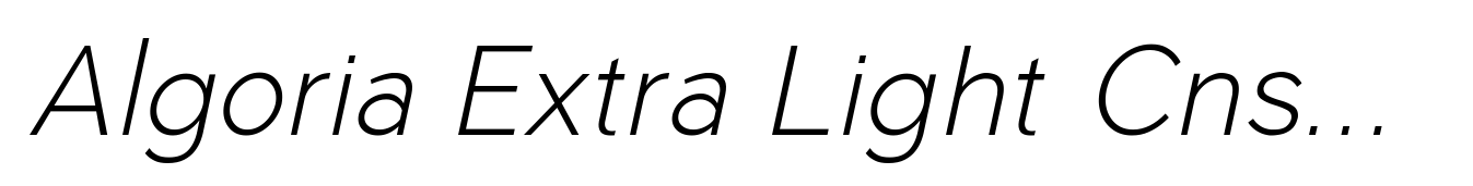 Algoria Extra Light Cnsed Italic